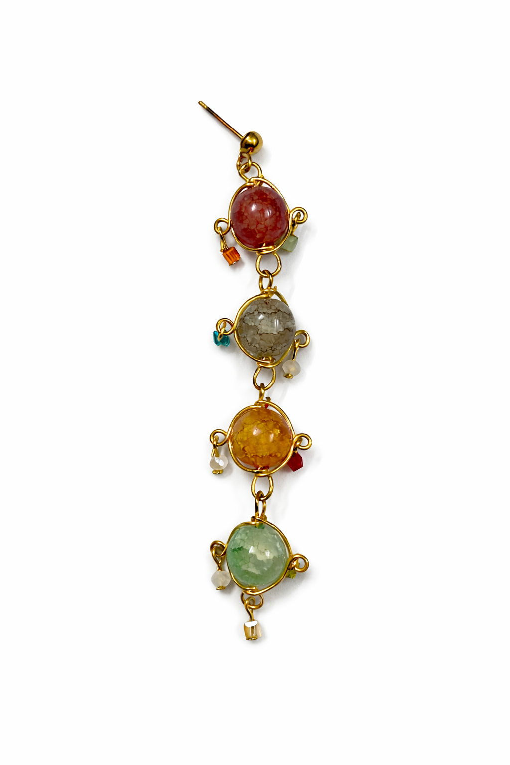 Handcrafted Multicolour Stone Drop Earrings