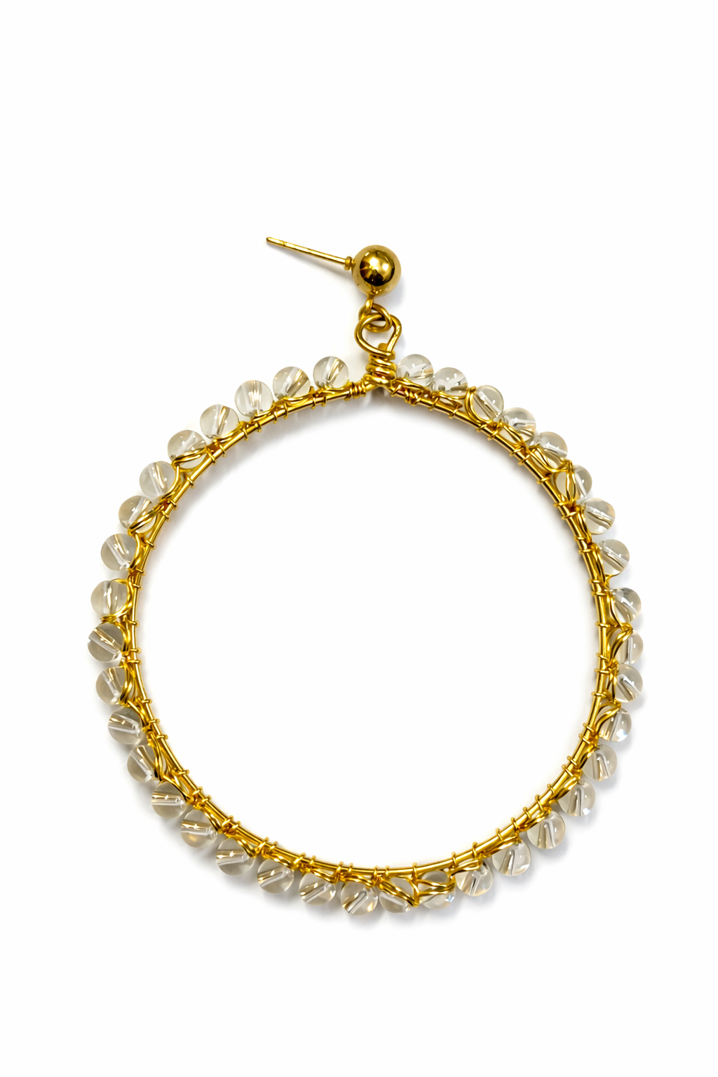 Handcrafted Crystal Beaded Hoop Earrings