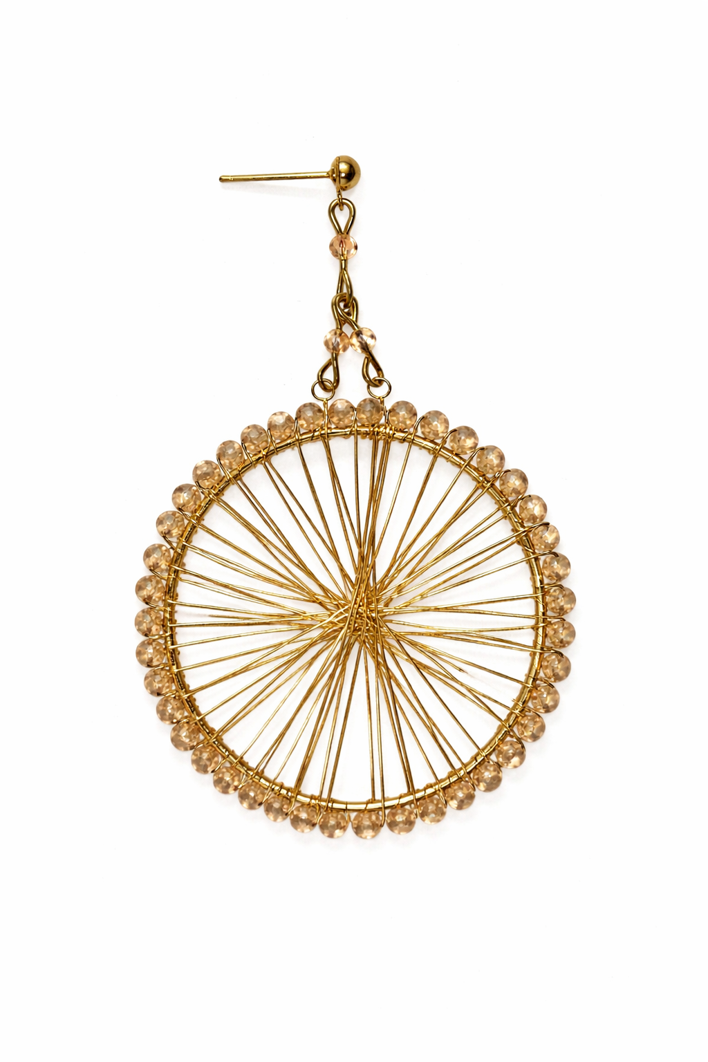 Handcrafted Gold-Tone Circular Wire Earrings