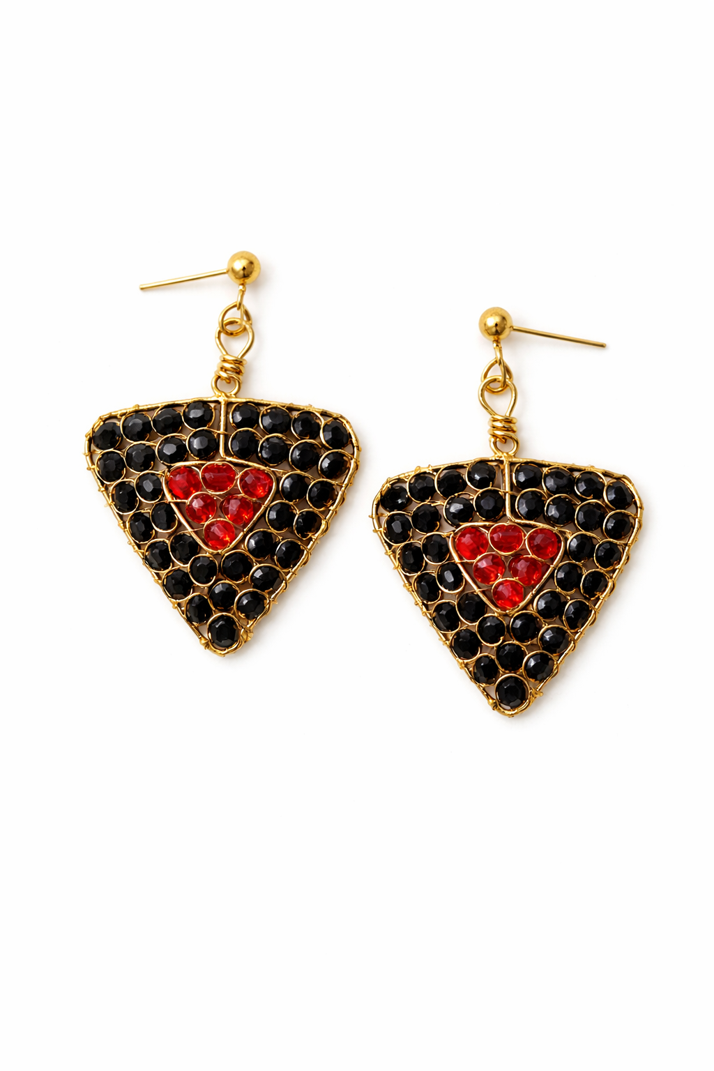 Handcrafted Triangle Bead Earrings