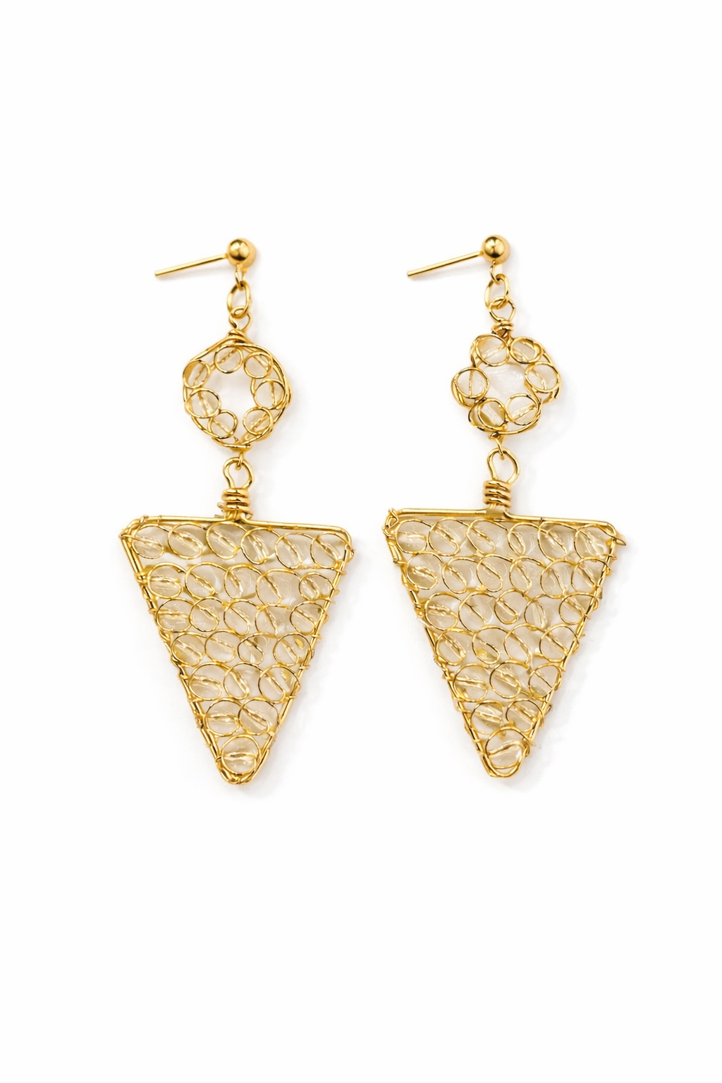 Handcrafted Textured Triangle Drop Earrings
