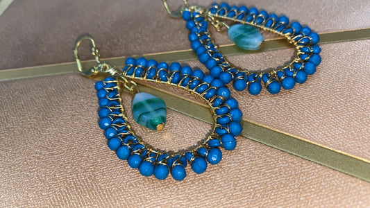 Blue Drops - Hand Crafted Earrings