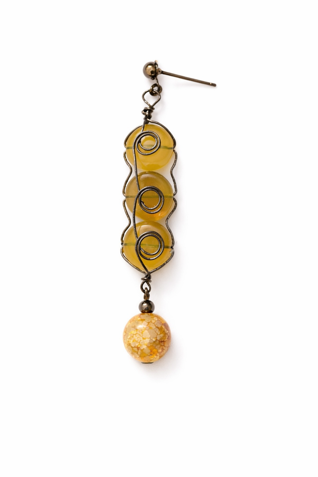 Handcrafted Yellow Stone Drop Earrings