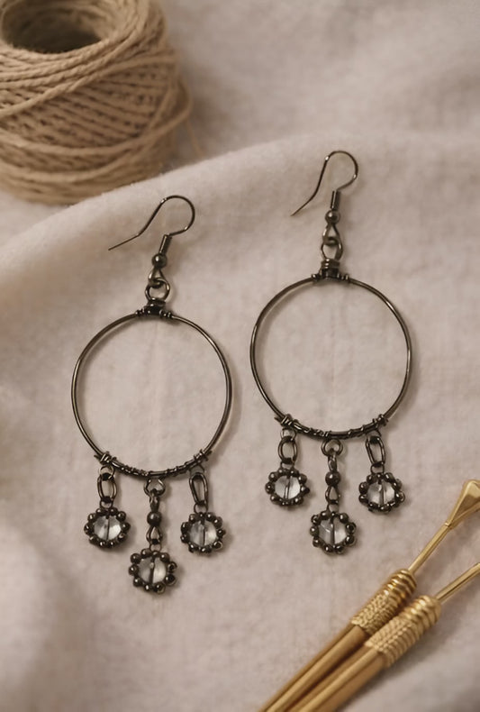 Handcrafted Hoop Drop Earrings