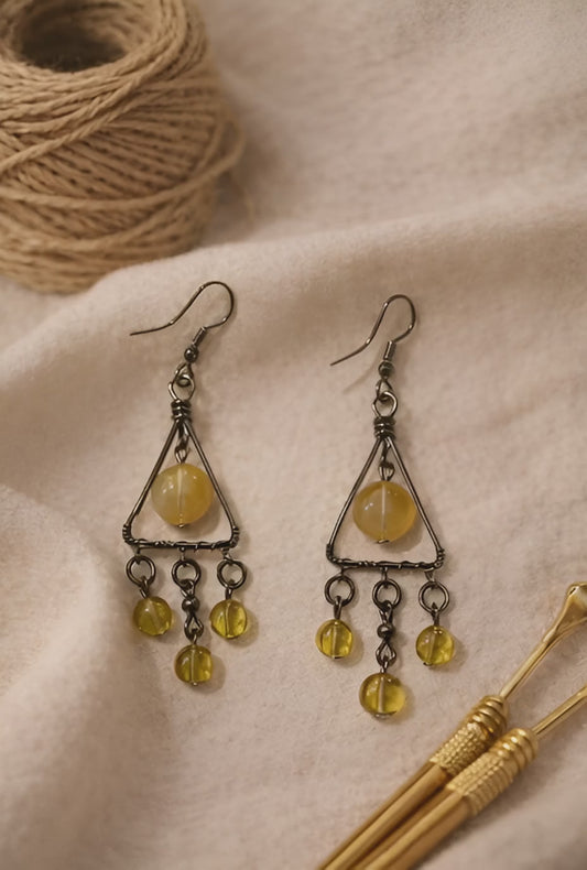 Handcrafted Triangle Drop Earrings