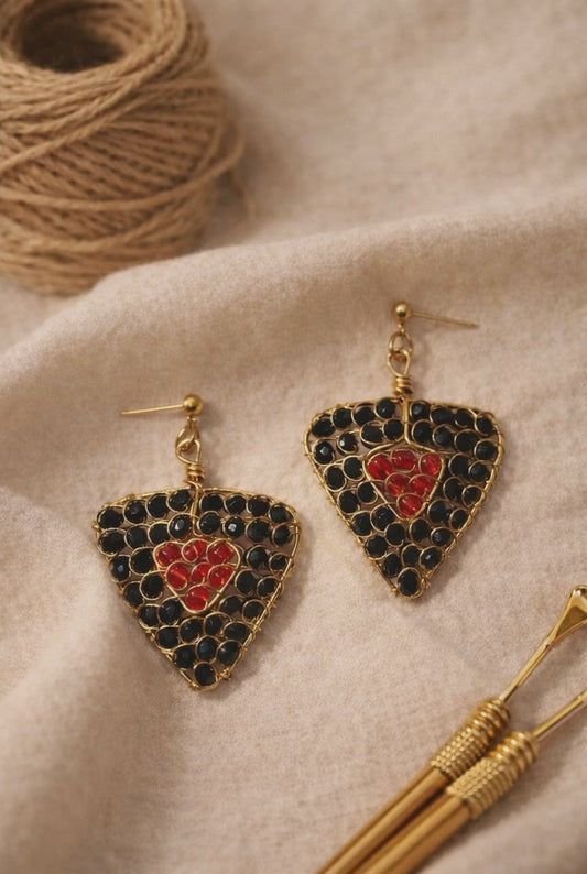 Handcrafted Triangle Bead Earrings