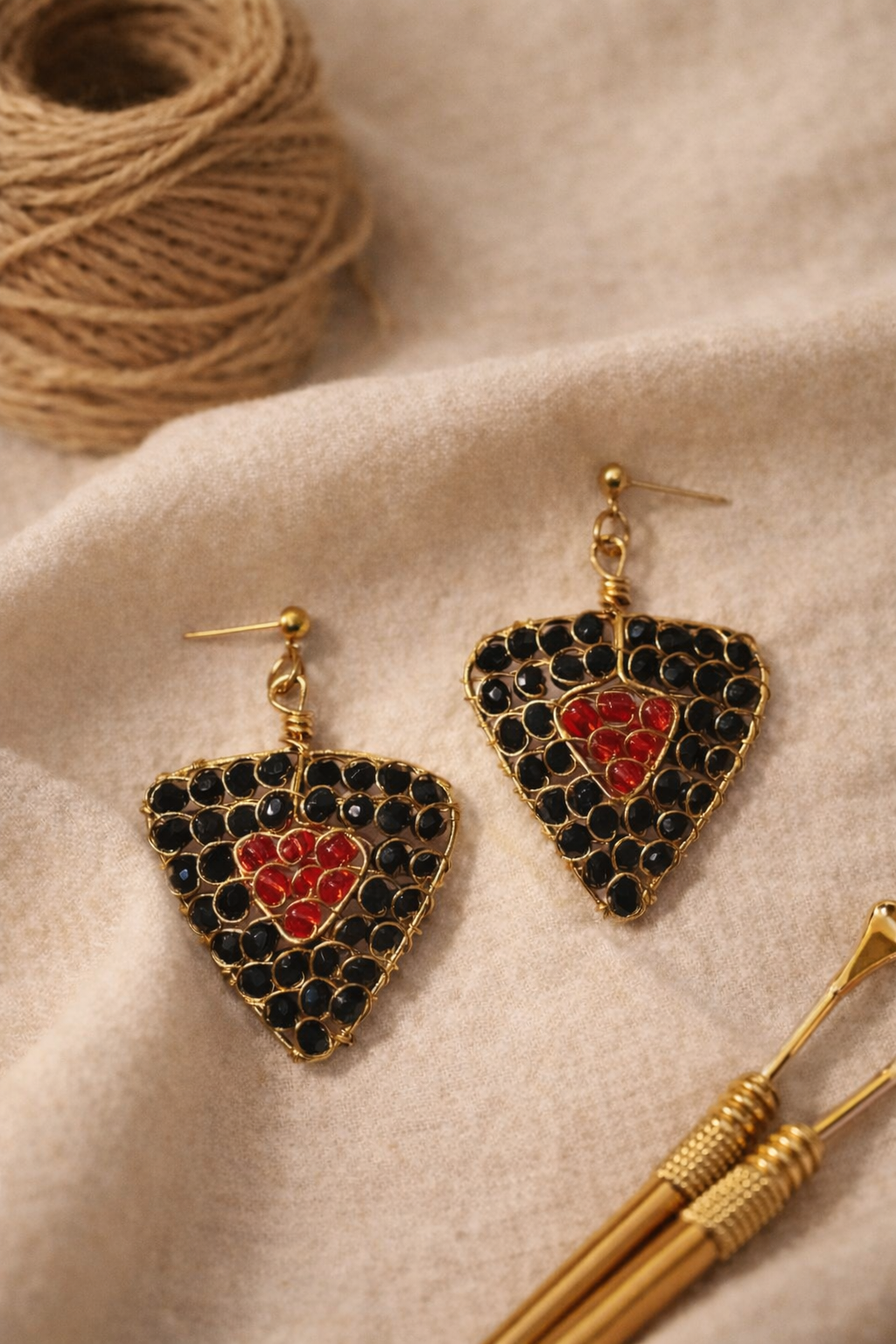 Handcrafted Triangle Bead Earrings