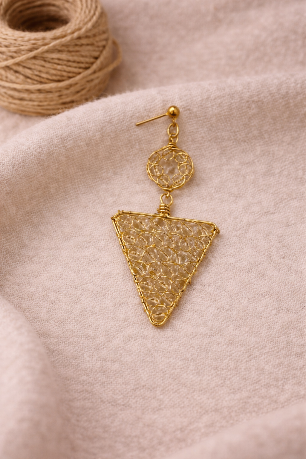 Handcrafted Textured Triangle Drop Earrings