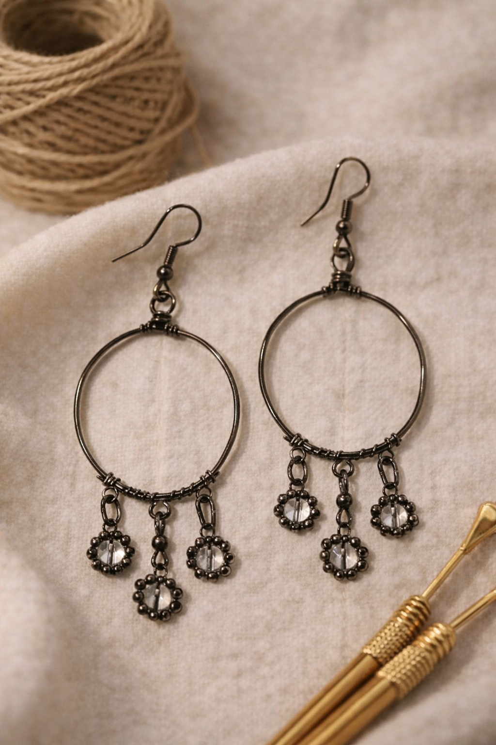 Handcrafted Hoop Drop Earrings