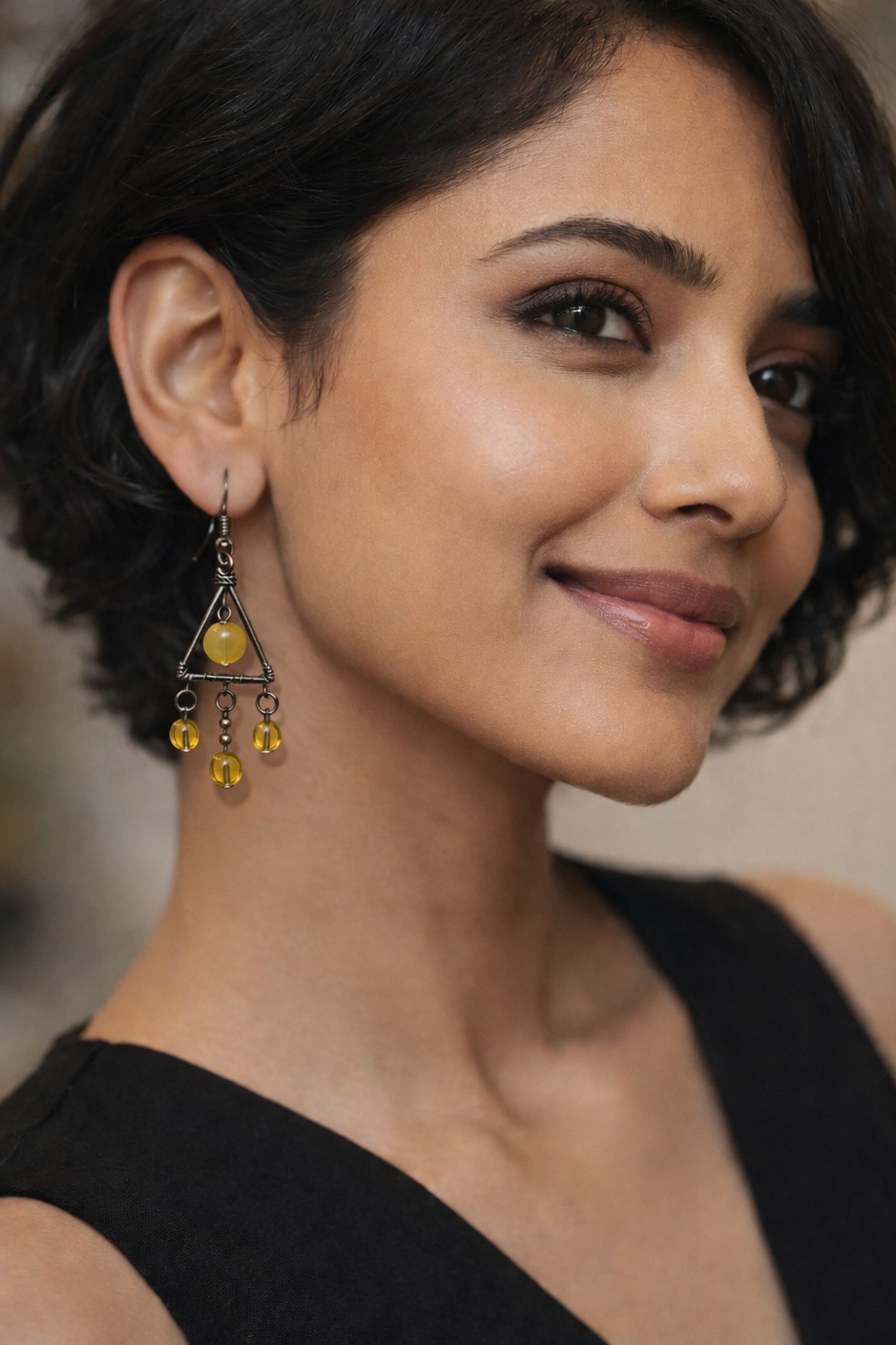 Handcrafted Triangle Drop Earrings