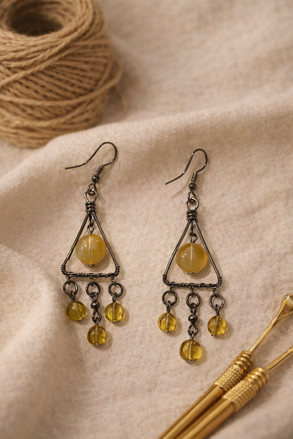 Handcrafted Triangle Drop Earrings