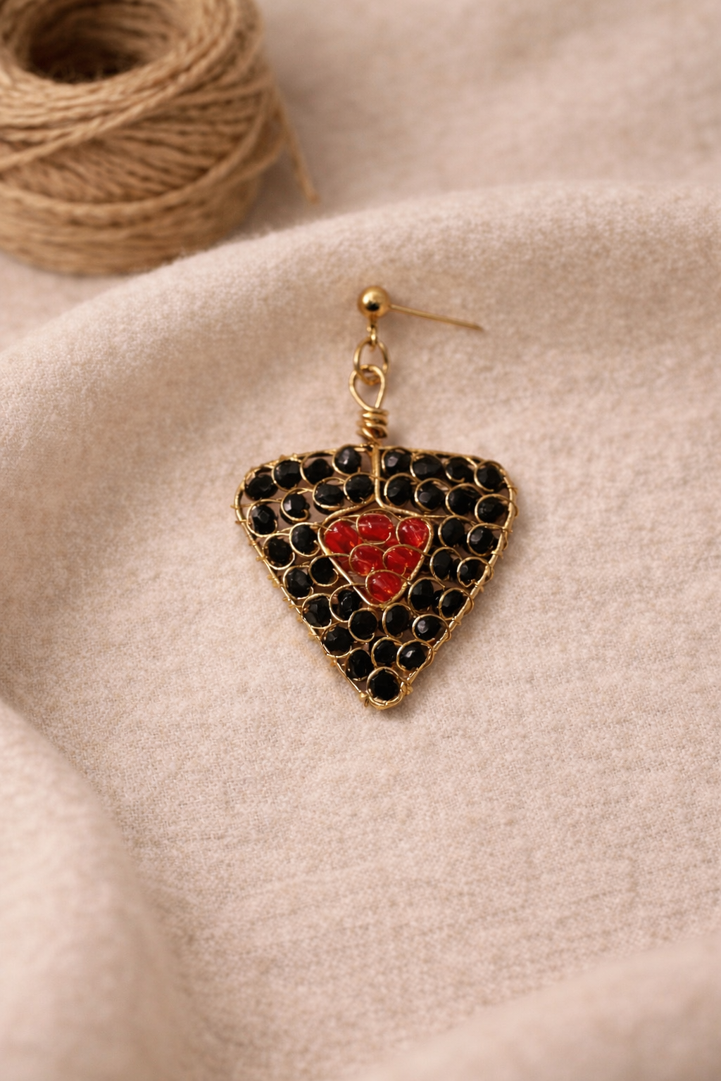 Handcrafted Triangle Bead Earrings